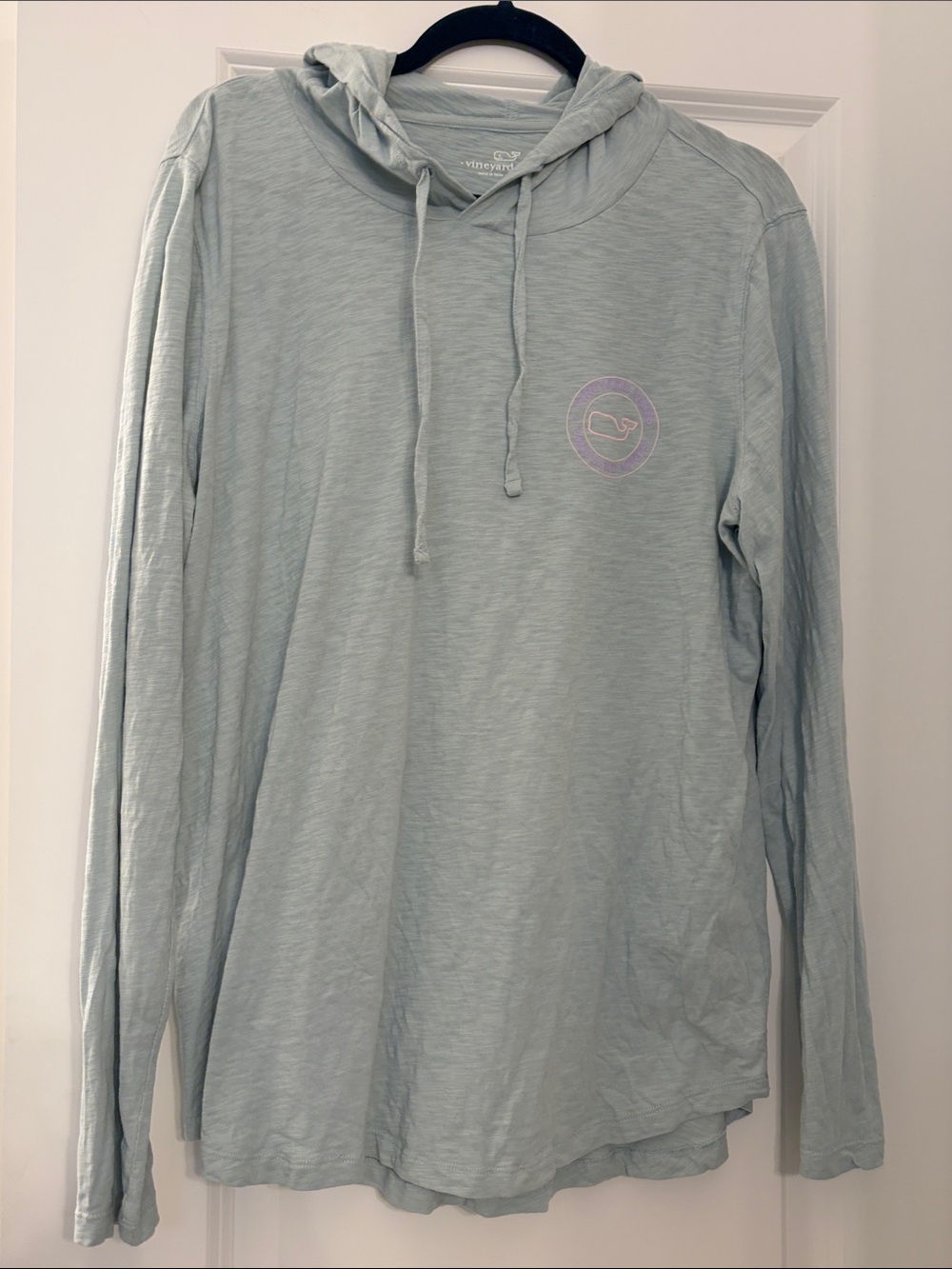 Vineyard Vines women’s Pale green blue Hooded Long Sleeve Shirt